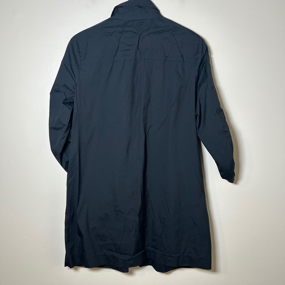 EUC Worth New York Shirt Dress Size M Black Pleated Ruched Sleeve Pockets - Picture 2 of 5